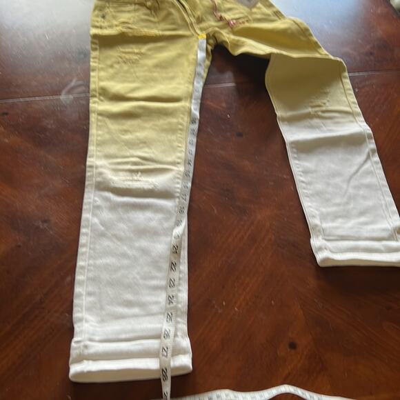 Vanilla Star Juniors Size 5 Gold Yellow White Ombré Distressed Skinny Jeans NWT - Picture 8 of 12
